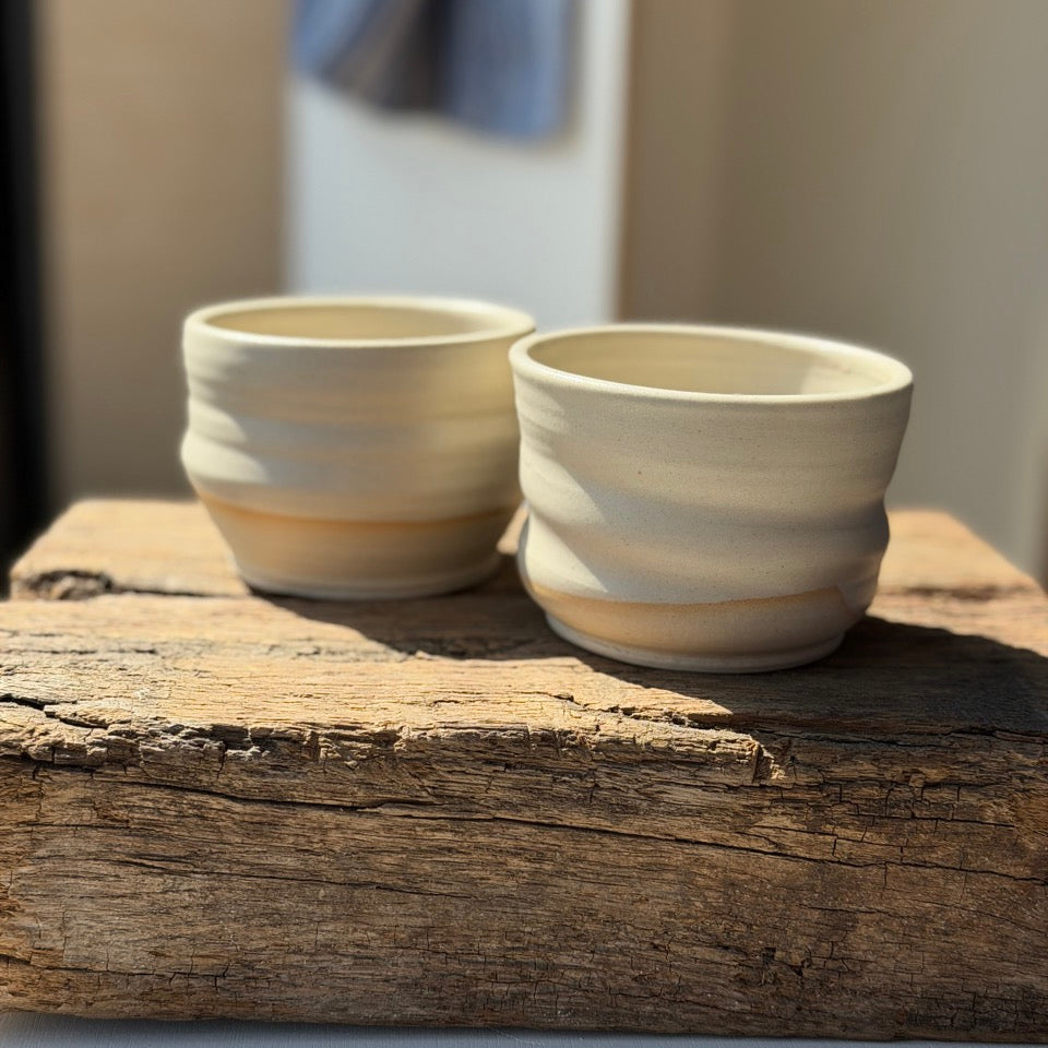 Set 2 kopjes mat wit