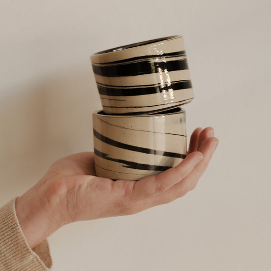 Pre-order Marbled cup zwart wit