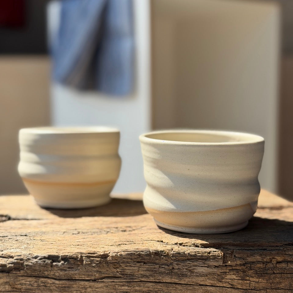 Set 2 kopjes mat wit