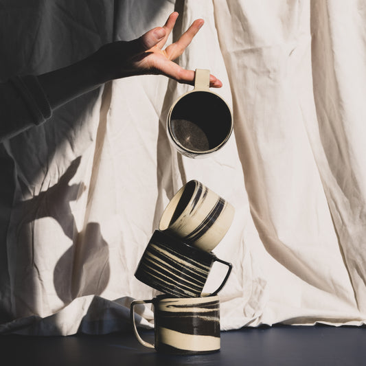 Marbled mug, zwart wit